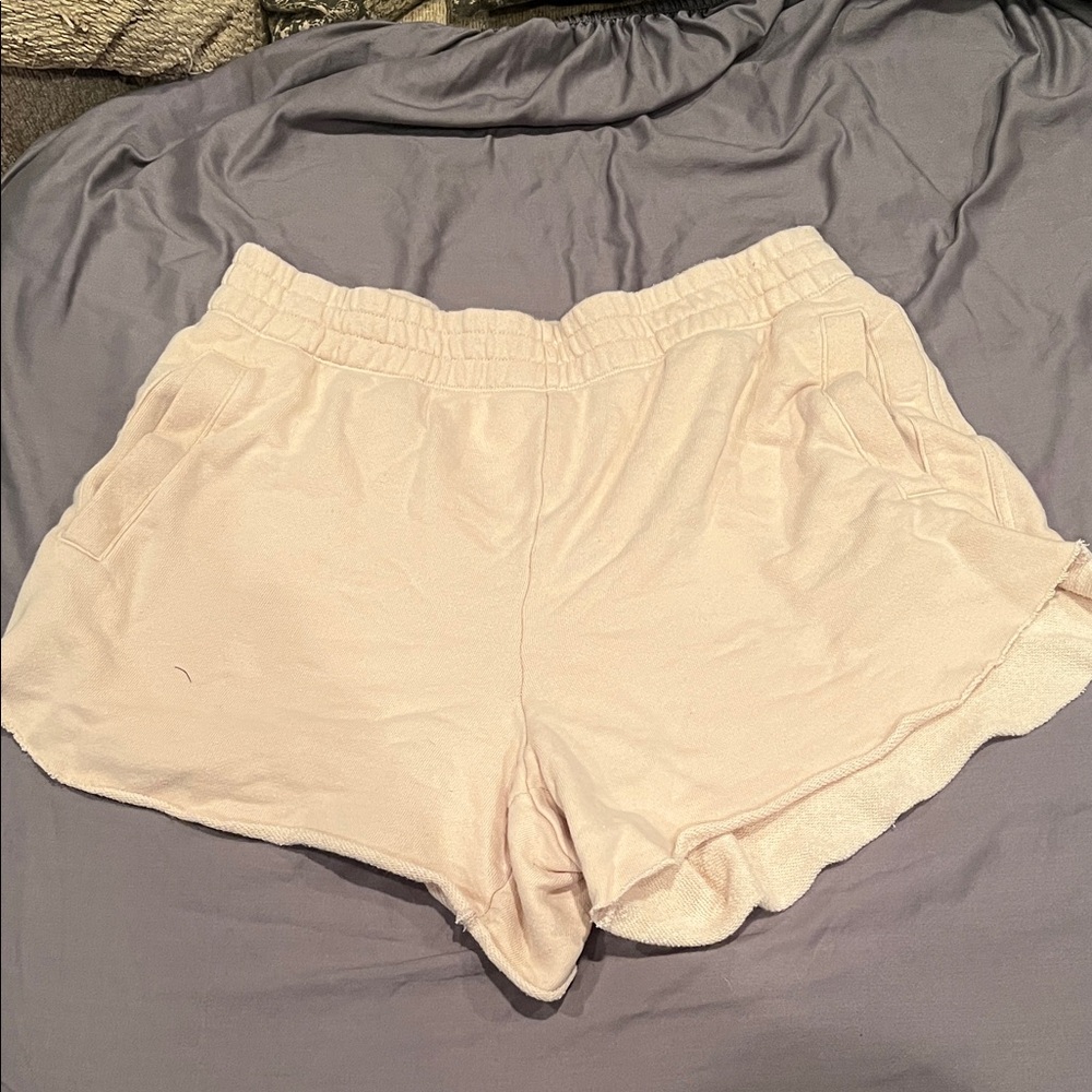 Aerie Cream Textured Shorts